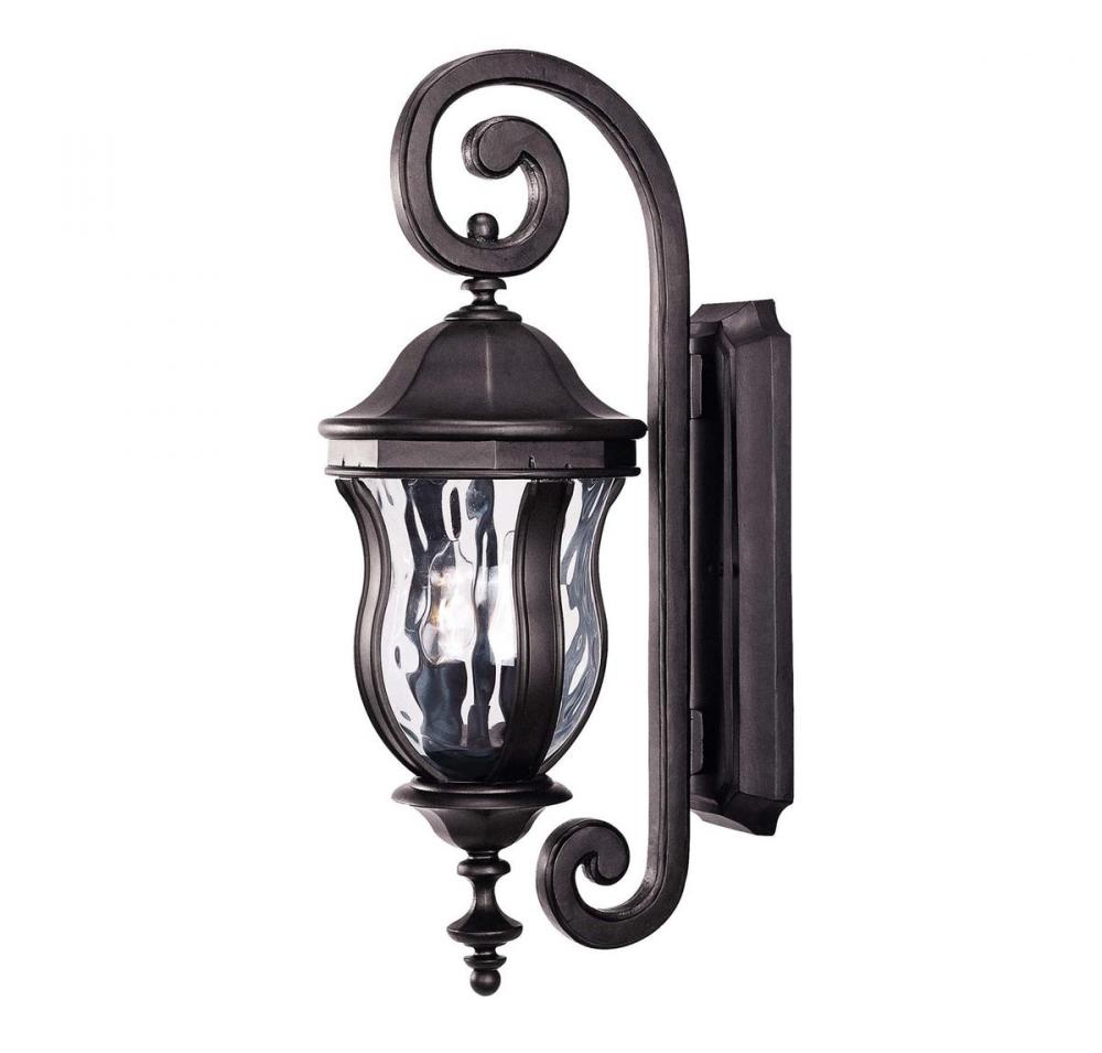 Monticello 2-Light Outdoor Wall Lantern in Black