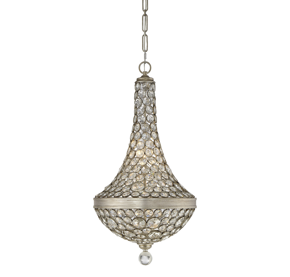 Obsidian 6 Light Crystal Pendant
