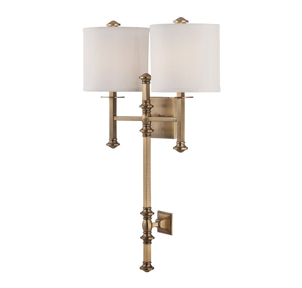 Devon 2-Light Wall Sconce in Warm Brass
