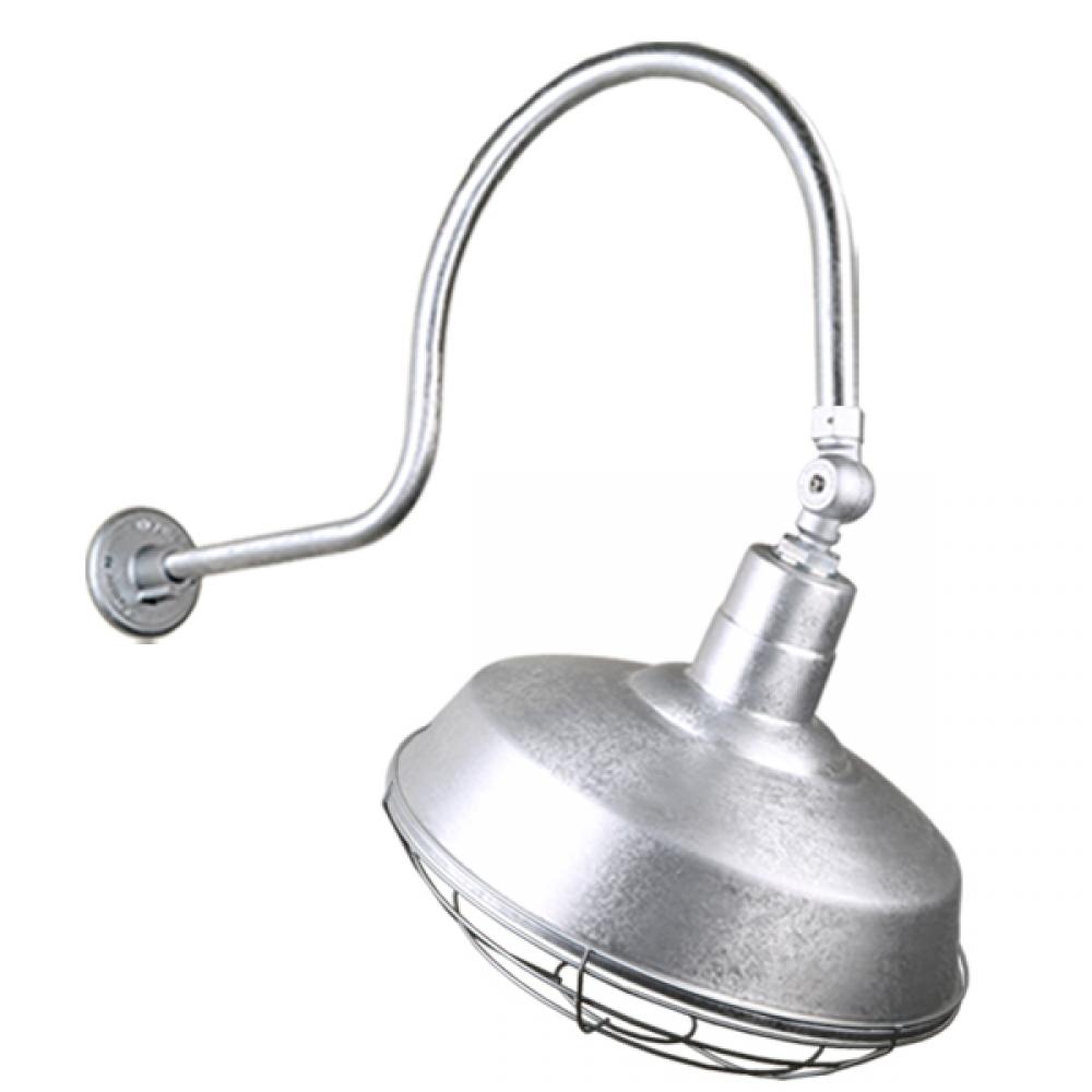 14&#34; Gooseneck Light Warehouse Shade, QSNHL-C Arm, Swivel Knuckle & Wire Guard Accessories