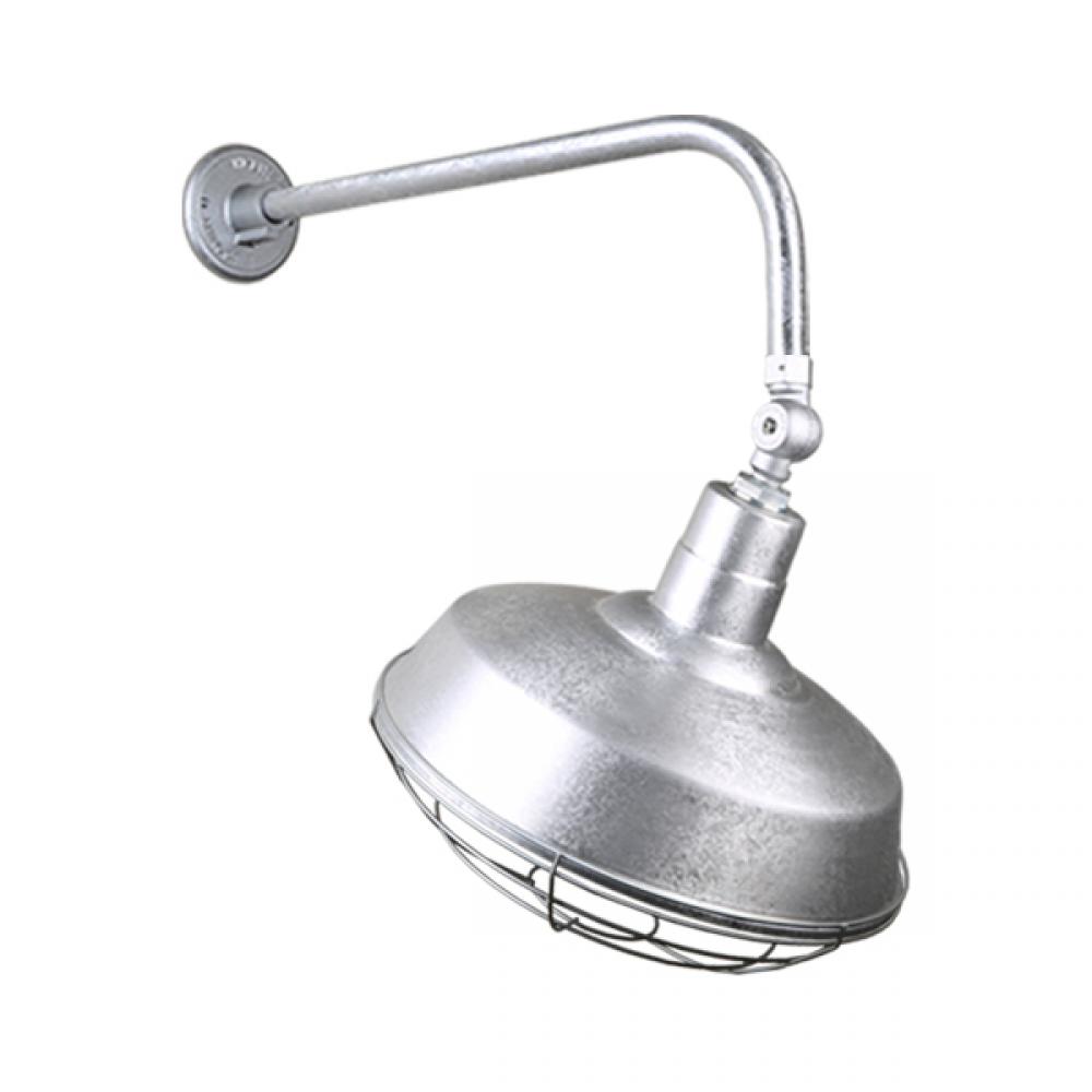 14&#34; Gooseneck Light Warehouse Shade, QSNB-13 Arm, Swivel Knuckle & Wire Guard Accessories