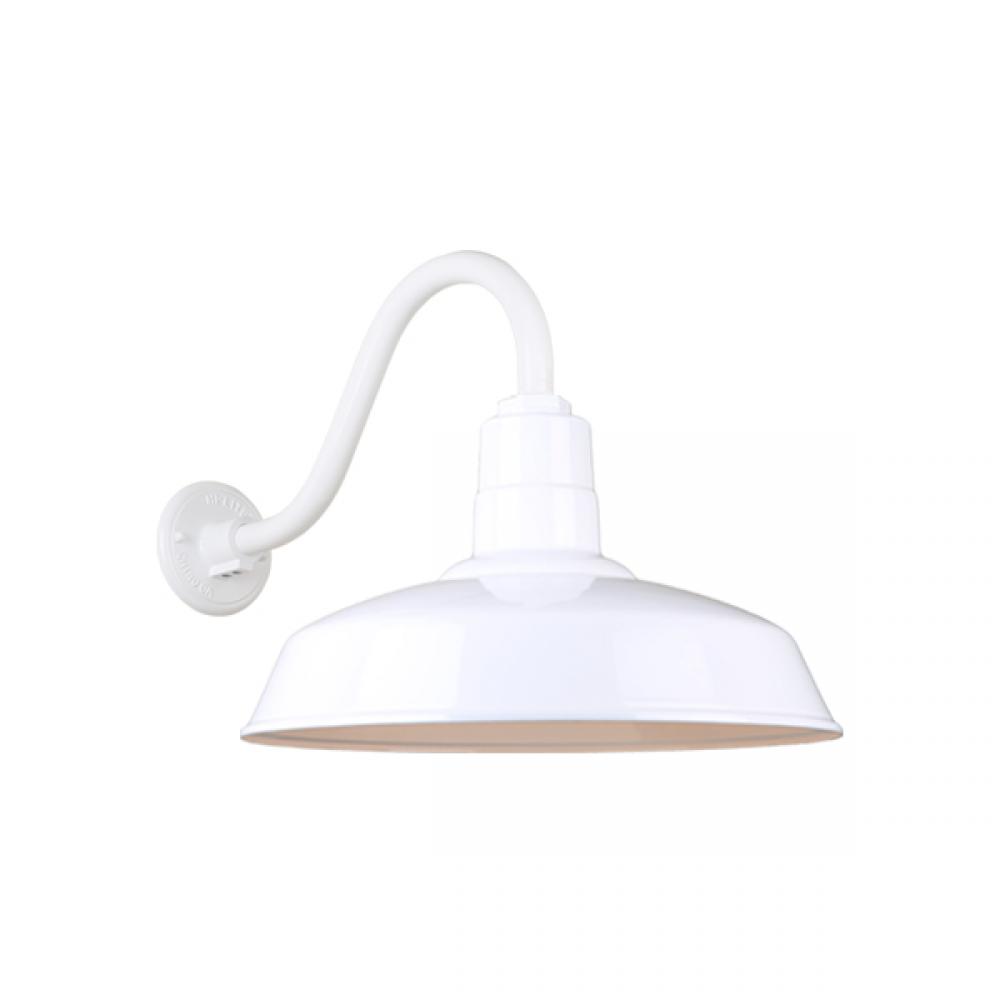 16&#34; Gooseneck Light Warehouse Shade, QSNB-42 Arm
