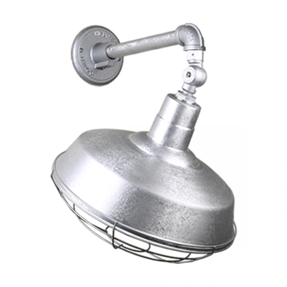 14&#34; Gooseneck Light Warehouse Shade, QSNB-44 Arm, Swivel Knuckle & Wire Guard Accessories