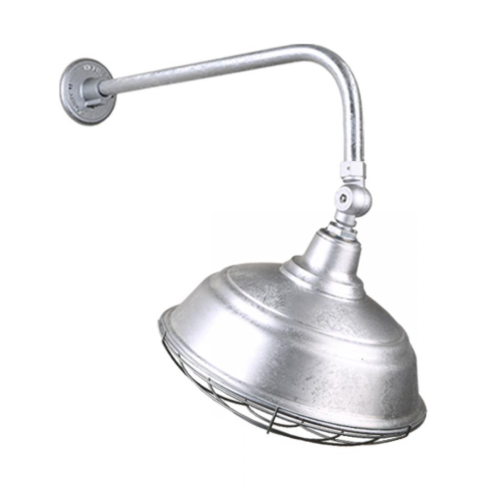 17&#34; Gooseneck Light Warehouse Shade, QSNB-42 Arm, Swivel Knuckle & Wire Guard Accessories
