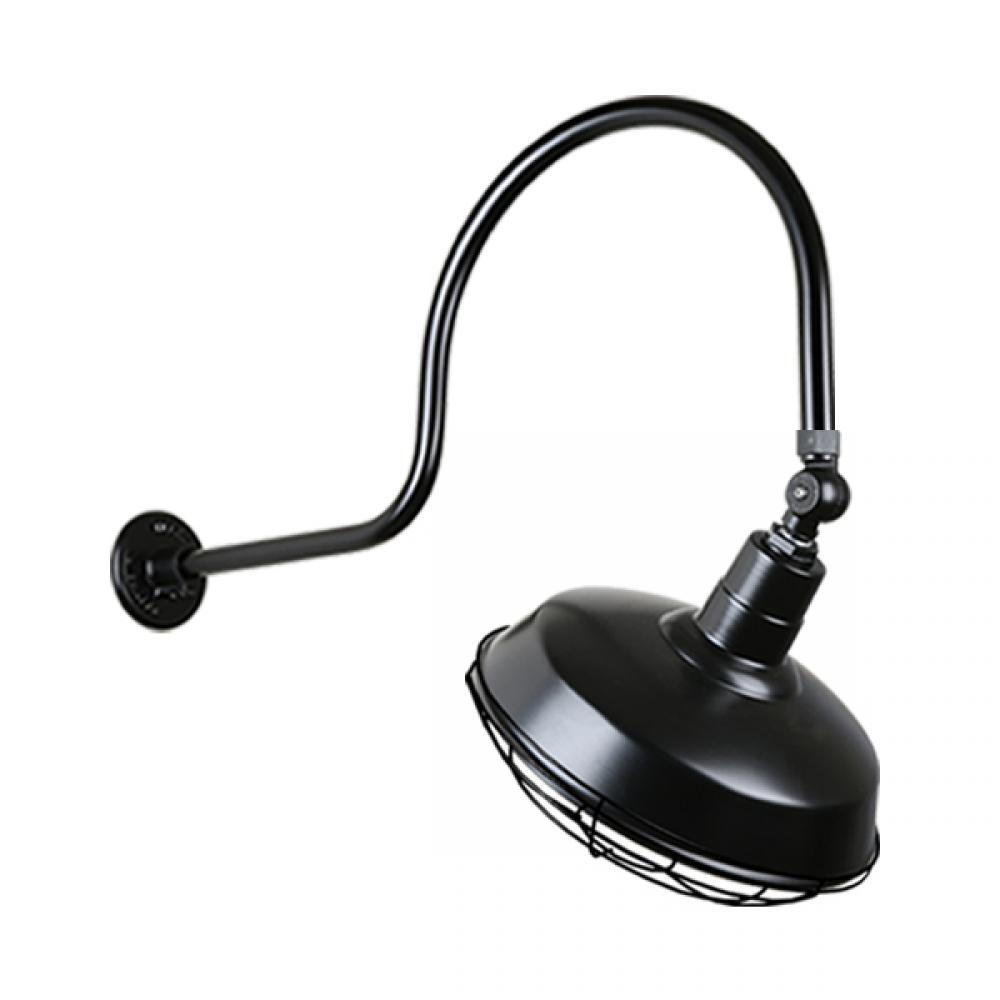 14&#34; Gooseneck Light Warehouse Shade, QSNHL-C Arm, Swivel Knuckle & Wire Guard Accessories