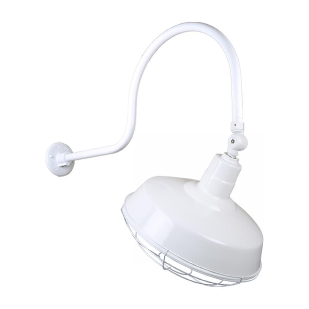 14&#34; Gooseneck Light Warehouse Shade, QSNHL-C Arm, Swivel Knuckle & Wire Guard Accessories