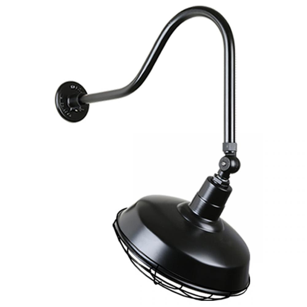14&#34; Gooseneck Light Warehouse Shade, QSNHL-H Arm, Swivel Knuckle & Wire Guard Accessories