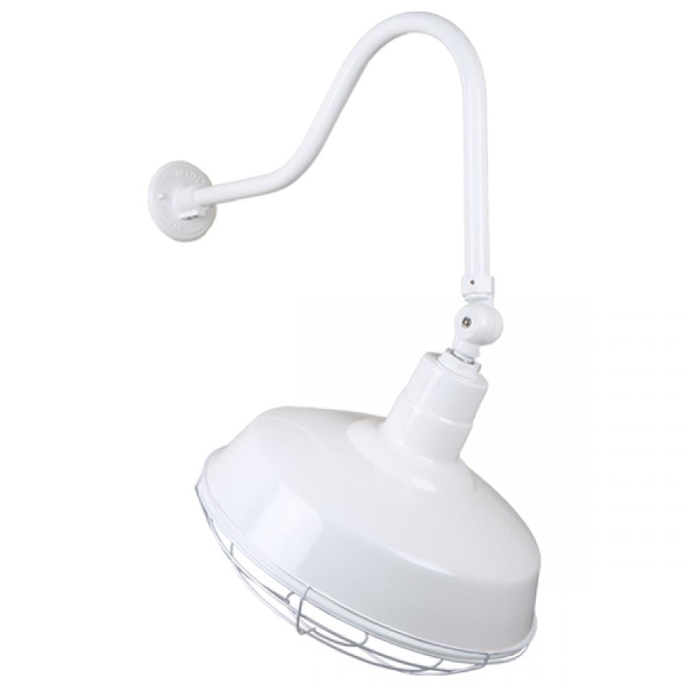 14&#34; Gooseneck Light Warehouse Shade, QSNHL-H Arm, Swivel Knuckle & Wire Guard Accessories