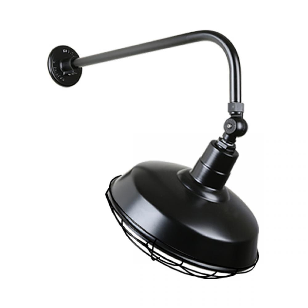 14&#34; Gooseneck Light Warehouse Shade, QSNB-13 Arm, Swivel Knuckle & Wire Guard Accessories