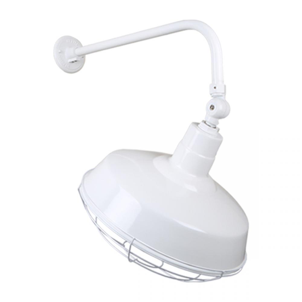 14&#34; Gooseneck Light Warehouse Shade, QSNB-13 Arm, Swivel Knuckle & Wire Guard Accessories