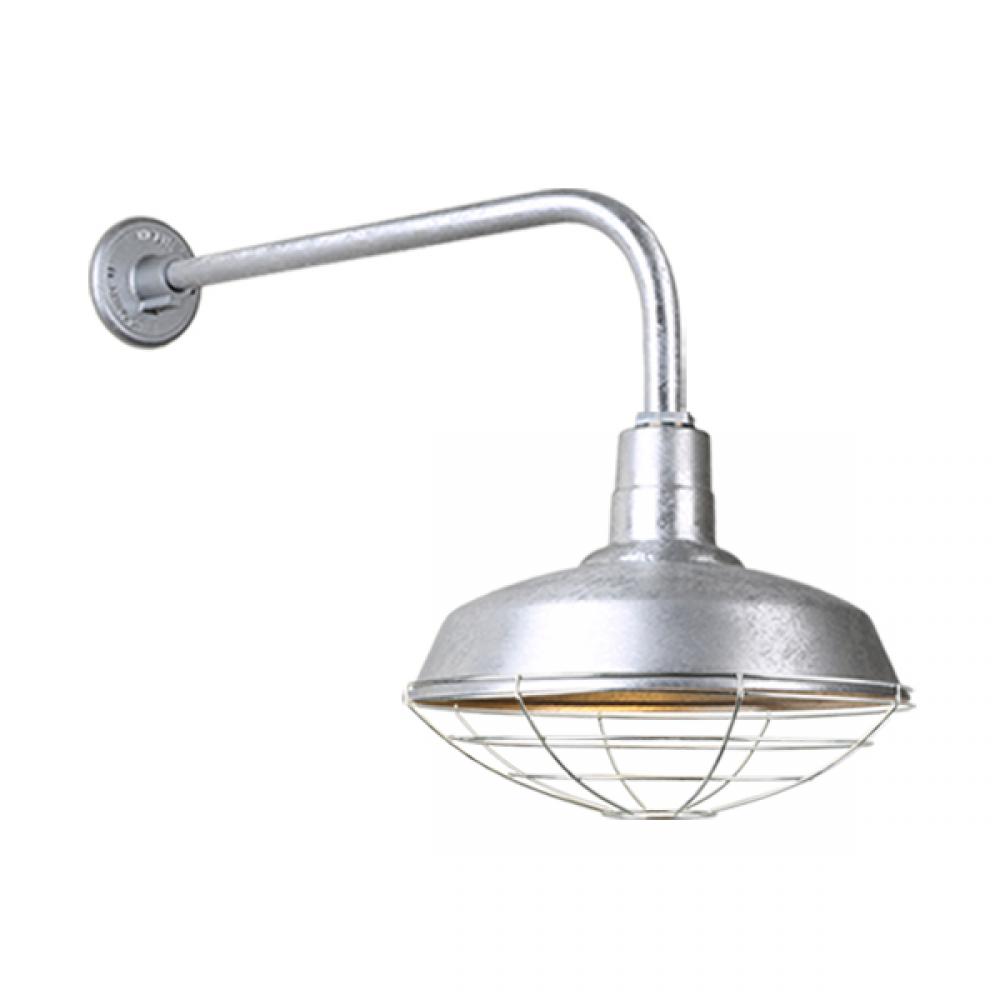 16&#34; Gooseneck Light Warehouse Shade, QSNB-13 Arm, Wire Guard Accessory