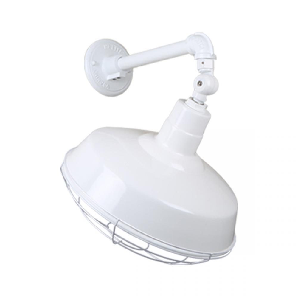 14&#34; Gooseneck Light Warehouse Shade, QSNB-44 Arm, Swivel Knuckle & Wire Guard Accessories