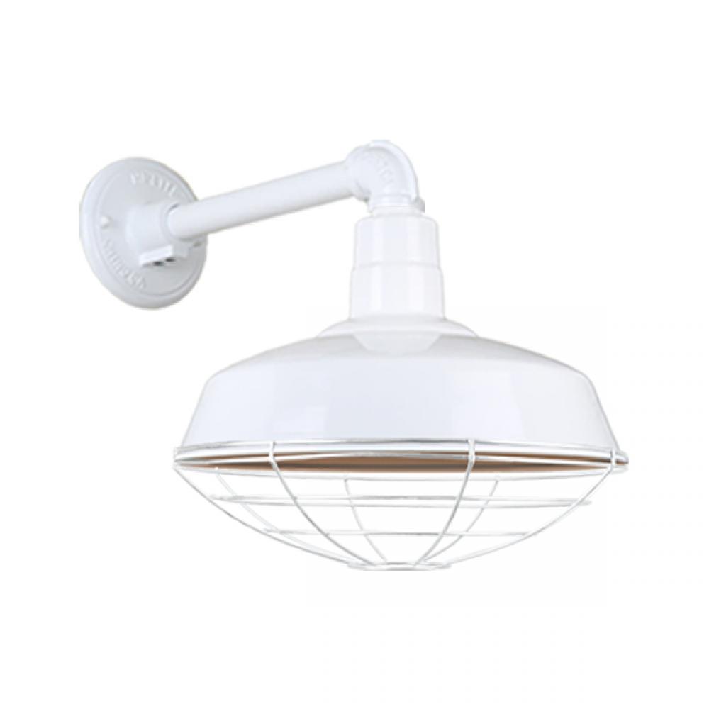 14&#34; Gooseneck Light Warehouse Shade, QSNB-44 Arm, Wire Guard Accessory