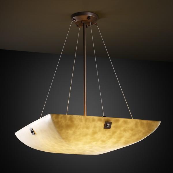 18&#34; Pendant Bowl w/ Pair Cylindrical Finials