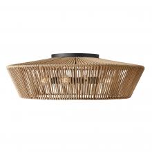 Justice Design Group ECO-8293-MBLK - Nido 30&#34; Natural Rope 4-Light Semi-Flush