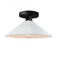 Justice Design Group CER-6330-WTWT-MBLK-LED1-700 - Flare LED Semi-Flush