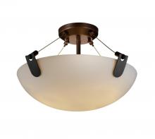 Justice Design Group FSN-9611-35-OPAL-NCKL - 18&#34; Semi-Flush Bowl w/ U-Clips