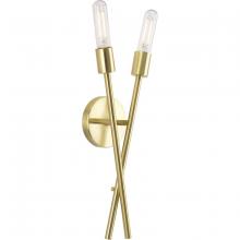 Progress P710027-012 - Astra Collection Two-Light 18&#34; Satin Brass Modern Wall Bracket