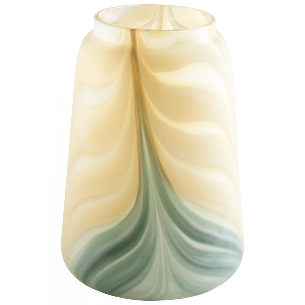 Hearts Of Palm Vase Yellow And Green - Medium