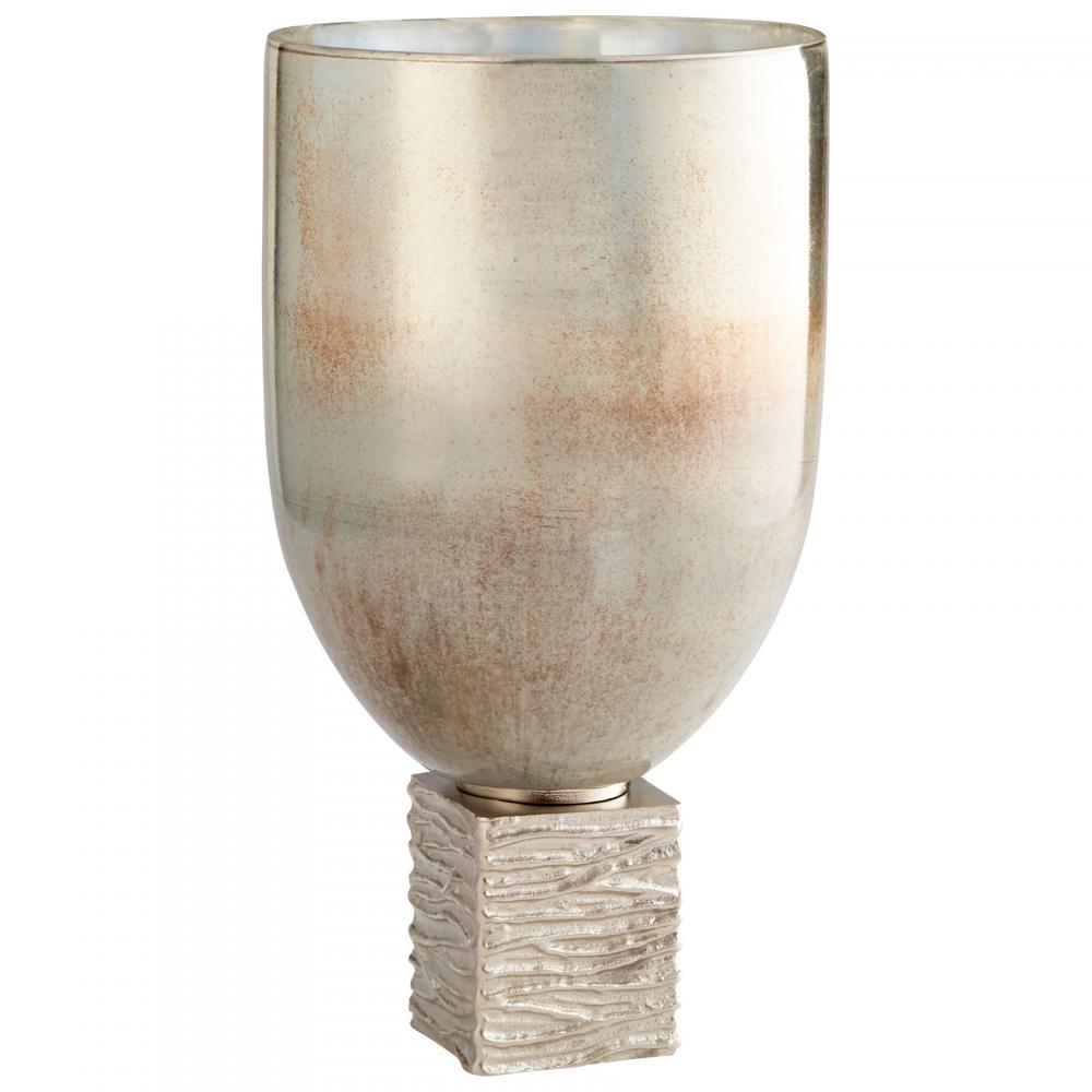 Tassilo Vase Nickel And Ocean Glass - Large
