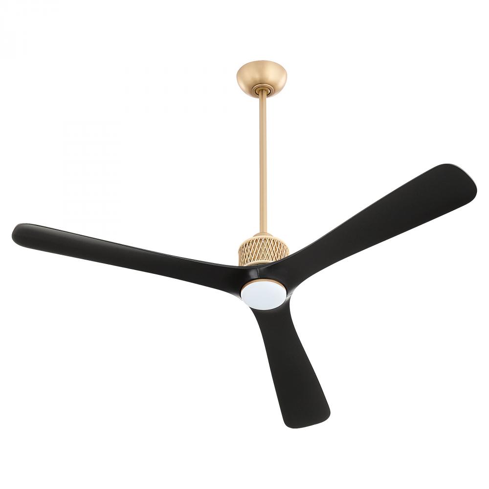 Shamal 60&#34; Ceiling Fan Aged Brass - Matte Black