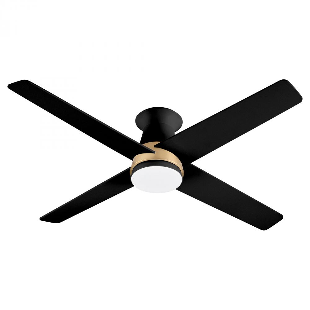 Santa Ana 52&#34; Ceiling Fan Matte Black Aged Brass w - Matte black blades