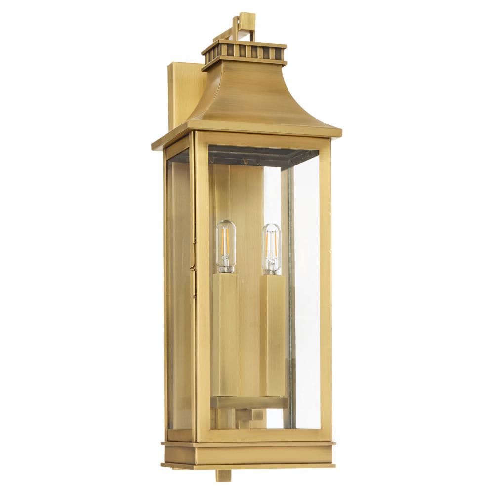 Salem 2 Light Wall Mount Heritage Brass