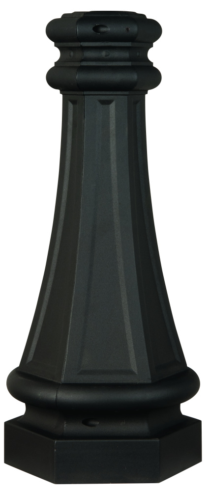 22.5&#34; Fluted Direct Burial Post Wrap in Textured Black