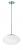 1 Light Large Oval Pendant with White Glass