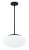 1 Light Large Oval Pendant with White Glass