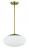 1 Light Large Oval Pendant with White Glass