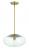 1 Light Large Oval Pendant with Clear Glass