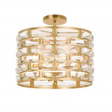Crystorama MER-4865-GA_CEILING - Meridian 5 Light Antique Gold Semi Flush Mount