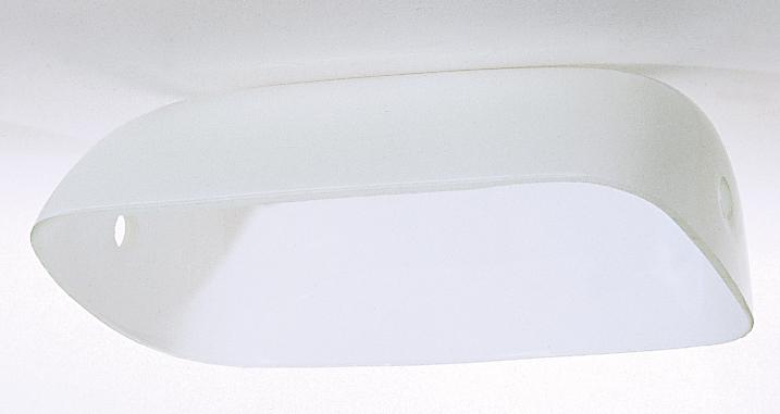 Cased Pharmacy Glass Shade; Opal Glass; Width 9 inch; Slip Side Holes 7/16 inch