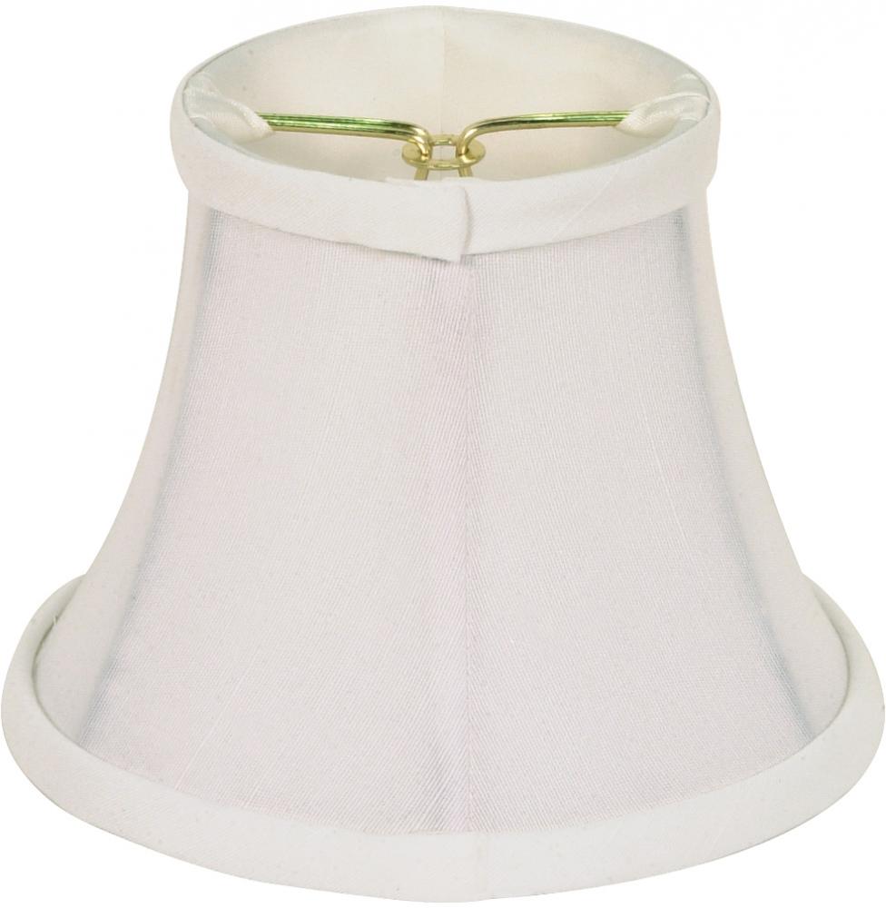 Clip On Shade; White Shantung; 3&#34; Top; 5&#34; Bottom; 4-1/4&#34; Side