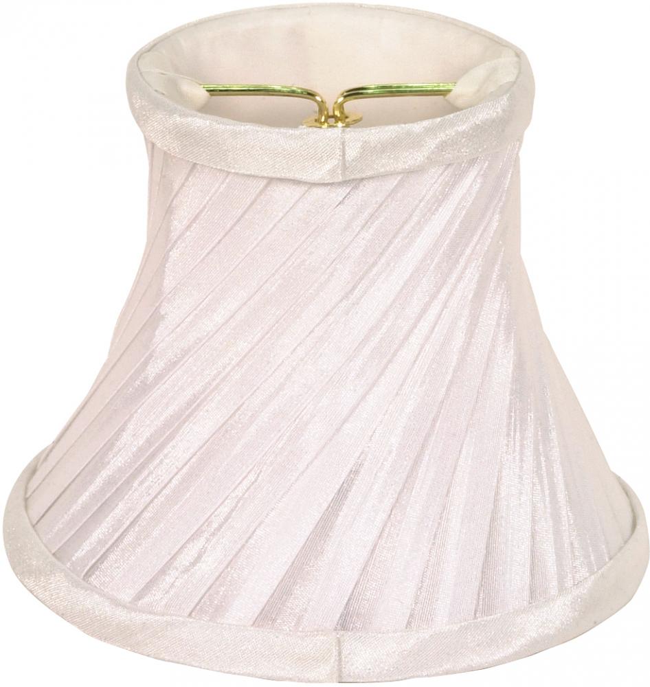 Clip On Shade; White Swirl Folded Pleat; 3&#34; Top; 5&#34; Bottom; 4&#34; Side