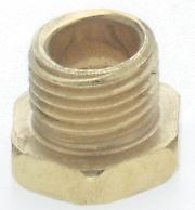 Steel Hexagon Head Nipple; Brass Plated; 1/8 IP; 1/4&#34; x 3/8&#34; Overall