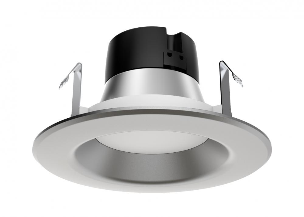8.5 watt LED Downlight Retrofit; 4&#34;; 3000K; 120 volts; Dimmable; Brushed Nickel Finish