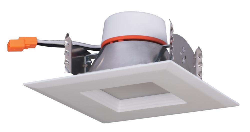 7 watt LED Downlight Retrofit; 4 inch square shape; 4000K; 120 volt; White Finish