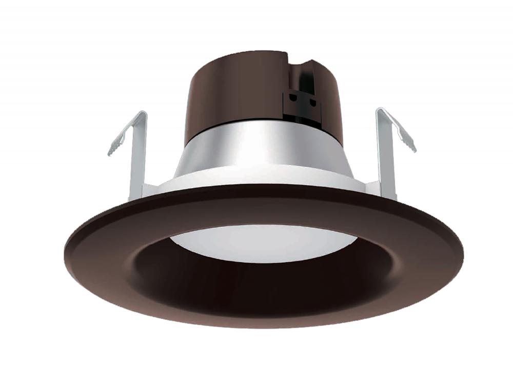 8.5 watt LED Downlight Retrofit; 4&#34;; 3000K; 120 volts; Dimmable; Bronze Finish