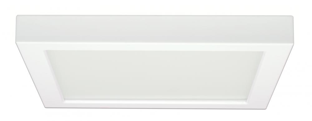 18.5 watt; 9&#34; Flush Mount LED Fixture; 3000K; Square Shape; White Finish; 120 volts