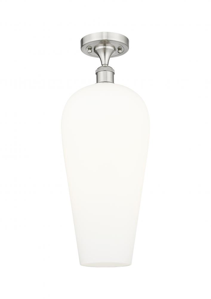 Chelsea - 1 Light - 8 inch - Brushed Satin Nickel - Semi-Flush Mount