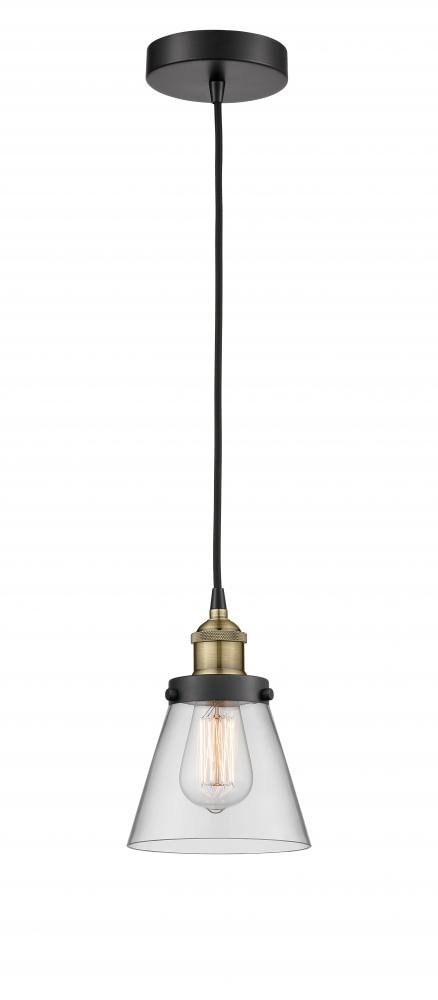 Cone - 1 Light - 6 inch - Black Antique Brass - Cord hung - Mini Pendant