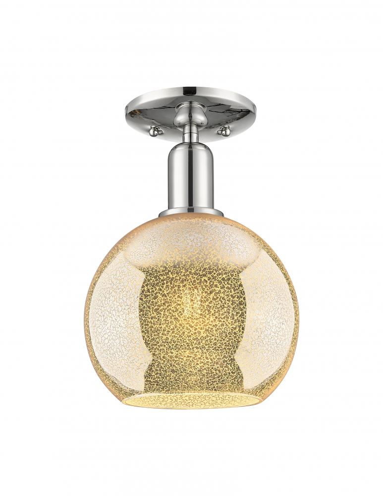 Athens - 1 Light - 8 inch - Polished Nickel - Semi-Flush Mount
