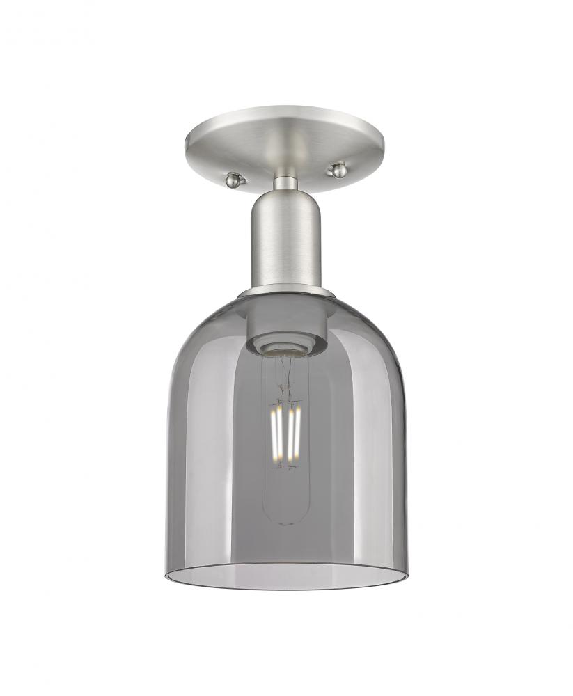 Bella - 1 Light - 6 inch - Brushed Satin Nickel - Semi-Flush Mount
