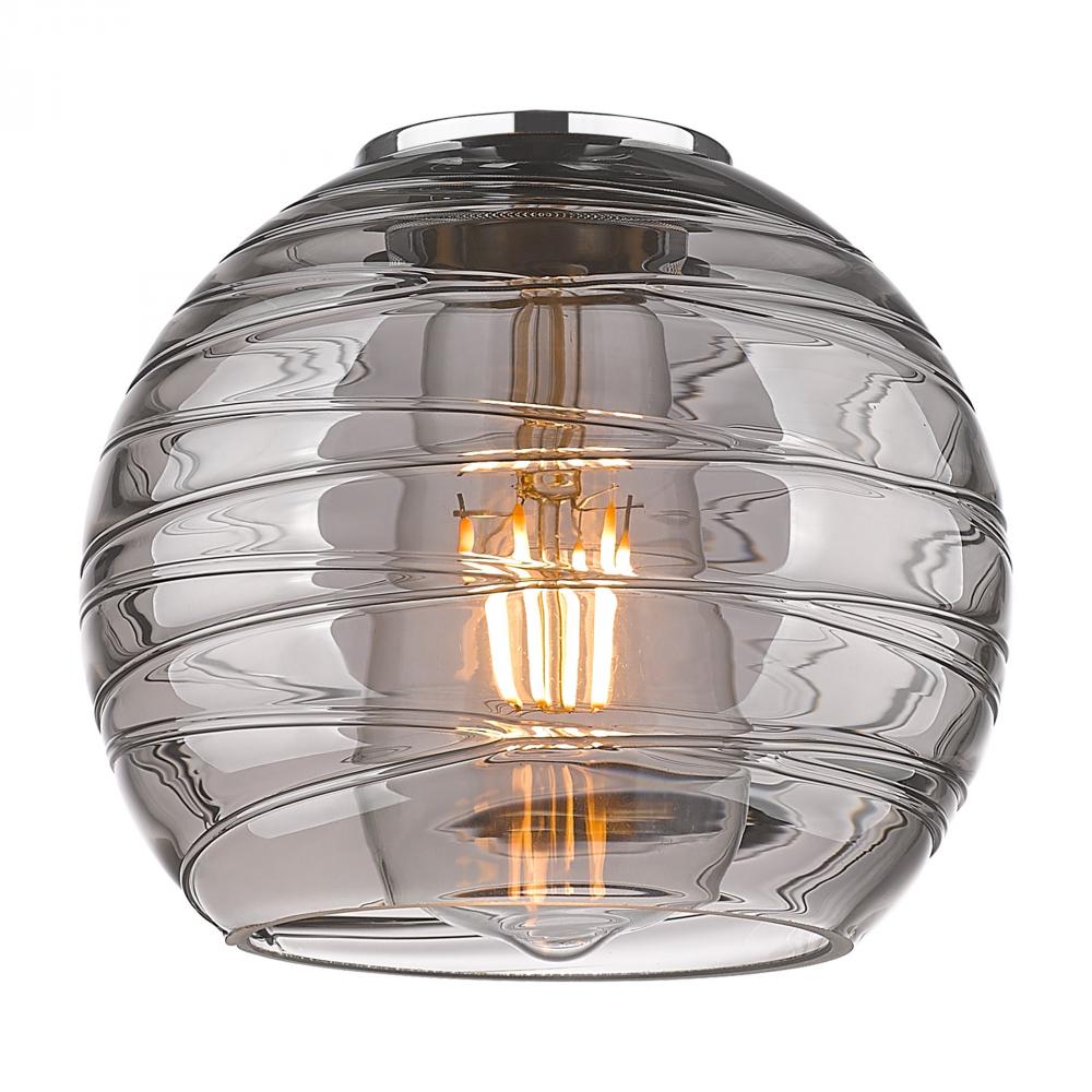 Deco Swirl 6&#34; Light Smoke Glass