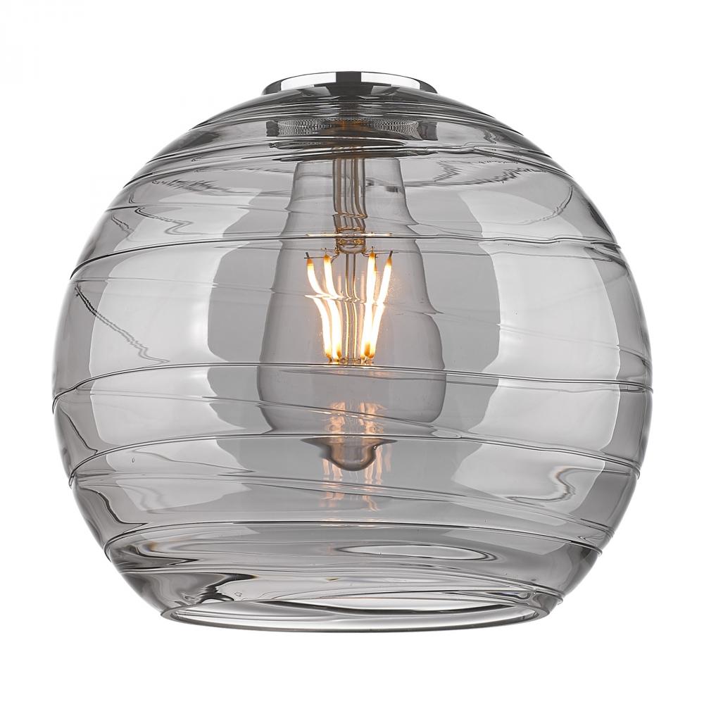 Deco Swirl 8&#34; Light Smoke Glass