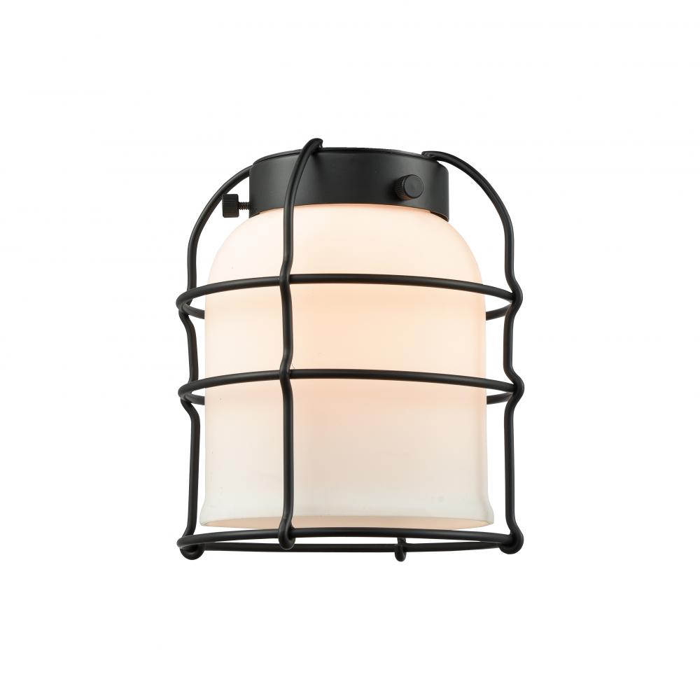 Bell Cage - 6&#34; Diameter Wire Cage - Matte White Shade