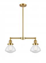 Innovations Lighting 209-SG-G324-LED - Olean - 2 Light - 22 inch - Satin Gold - Stem Hung - Adjustable Island Light