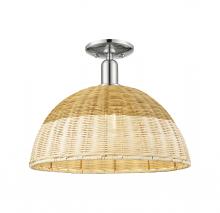 Innovations Lighting 716-1C-PN-NBD2-16-NAT - Natural Ballston Dome - 1 Light - 6 inch - Polished Nickel - Semi-Flush Mount